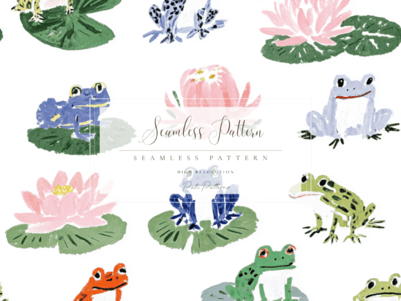 Adorable Frog Seamless Pattern for Kids' Designs