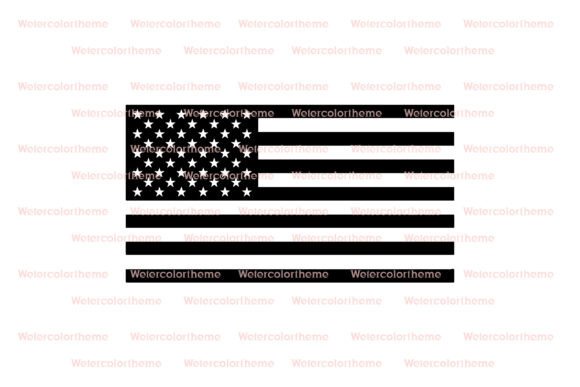 American Flag SVG Cut File: Bold Black and White Design