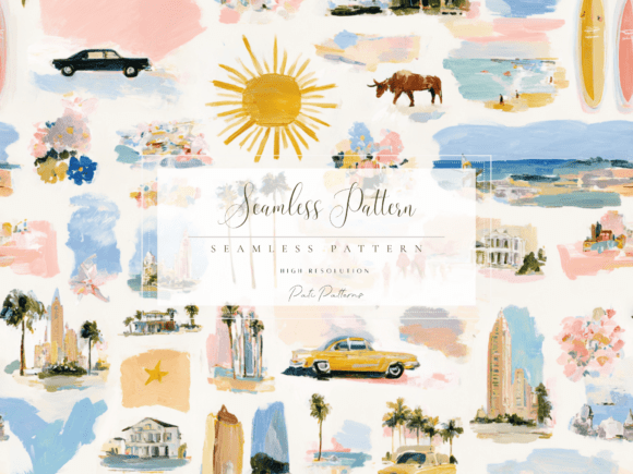 California Summer Seamless Pattern PNG: A Design Deep Dive