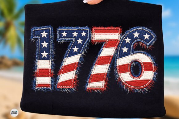 Celebrate Independence with a Faux Patchwork 1776 USA Flag Design