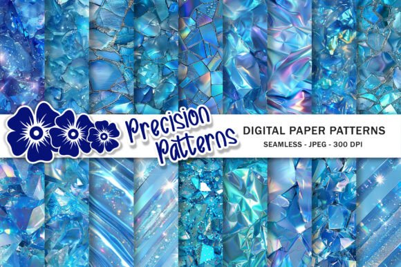 Cool, Modern, and Iridescent: Blue Ice Holographic Digital Papers