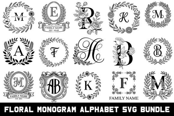 Elevate Your Craft with a Floral Monograms SVG Bundle