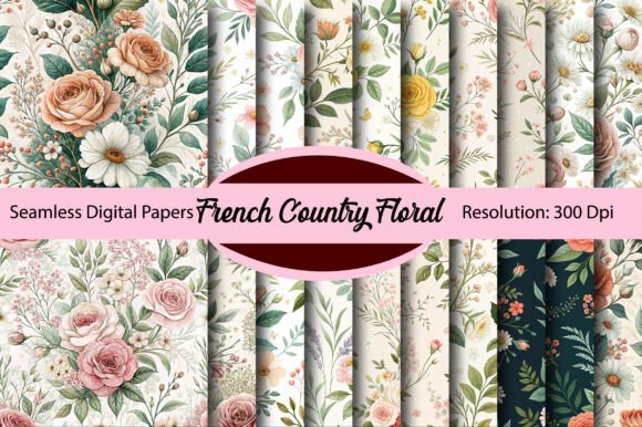 French Country Floral Digital Paper: A Designer's Rustic Resource