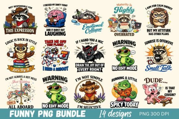 Injecting Personality: The Power of the Funny PNG Bundle, Sarcastic Animal Quote