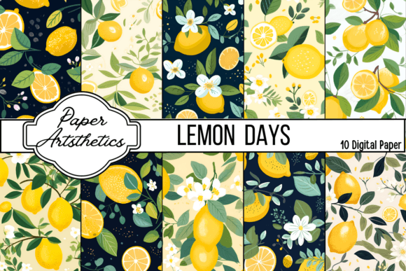 Lemon Digital Paper Pattern Lemon Garden: A Fresh Take on Creative Design
