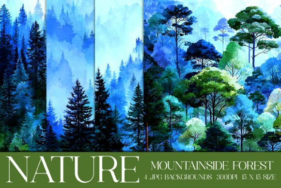 Mountainside Forest Backgrounds, S4: A Designer's Green Escape