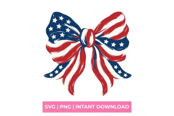 Patriotic American Flag Coquette Bow SVG: A Creative Asset for Your Projects