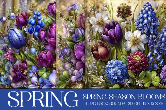 Spring Season Blooms Backgrounds, S1: A Digital Garden for Every Creator