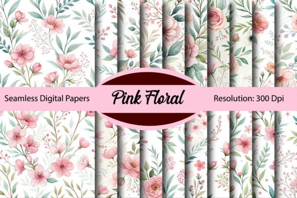 The Gentle Power of Pink Watercolor Floral Digital Paper