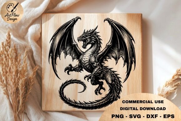 Unleash Your Craft: The Dragon Engraving SVG