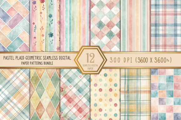 Unlocking the Pastel Plaid Geometric Seamless Digital Bundle