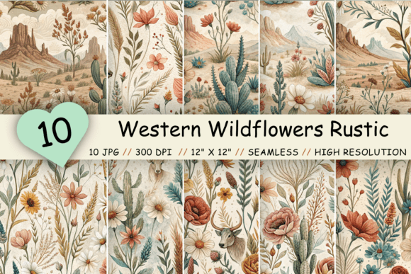 Western Wildflowers Rustic Digital Paper: A Creative Toolkit